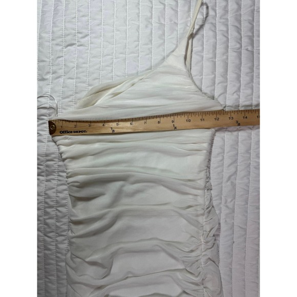 Princess Polly, one shoulder rouched white dress, size 2 - Picture 2 of 6